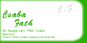 csaba fath business card